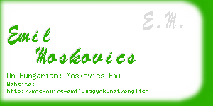 emil moskovics business card